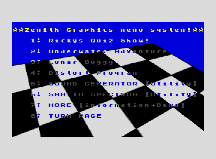 Zenith Graphics Menu System