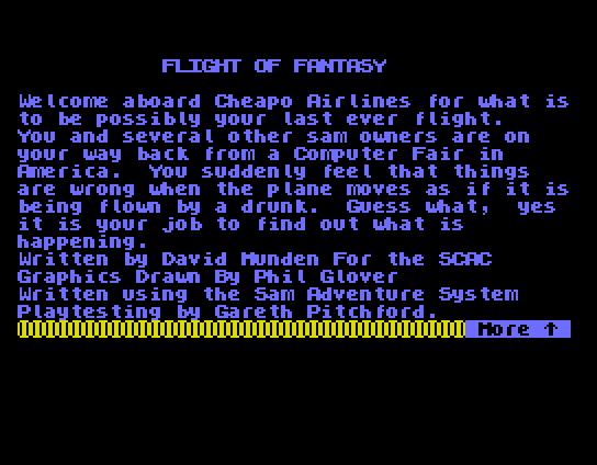 Flight of Fantasy title screen