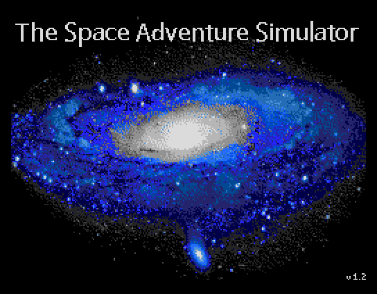 The Space Adventure Simulator Title Screen