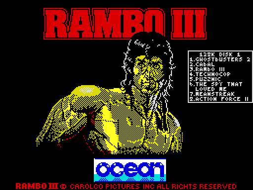 Screen Menu for Disk 1